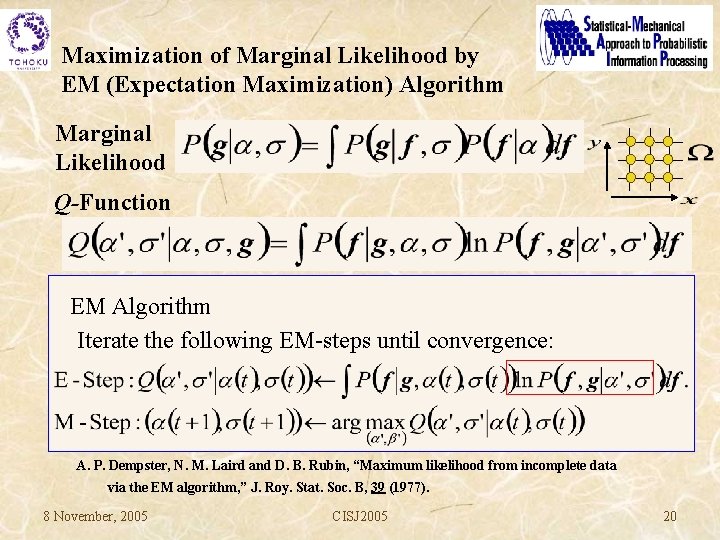 Maximization of Marginal Likelihood by EM (Expectation Maximization) Algorithm Marginal Likelihood Q-Function EM Algorithm