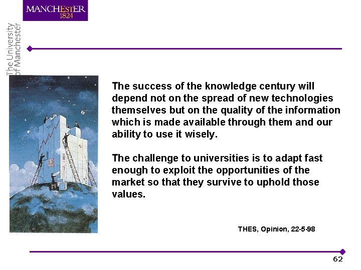 The success of the knowledge century will depend not on the spread of new