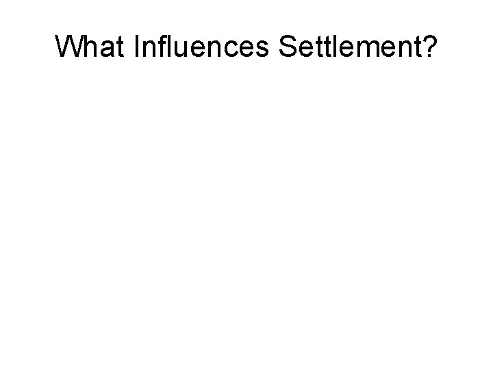 What Influences Settlement? 