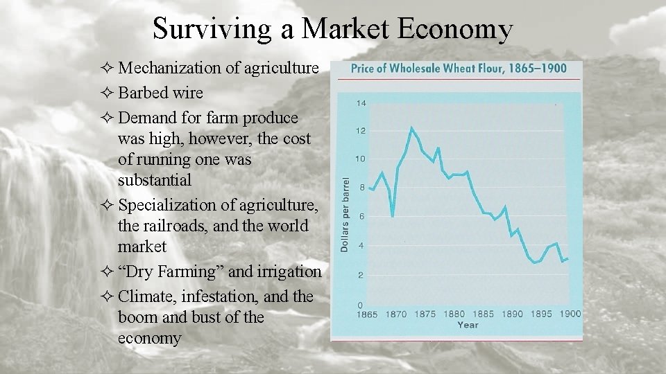 Surviving a Market Economy ² Mechanization of agriculture ² Barbed wire ² Demand for