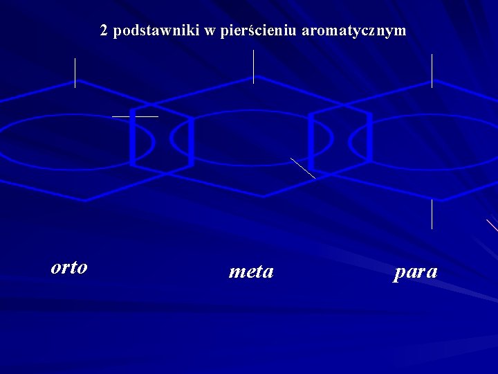 2 podstawniki w pierścieniu aromatycznym orto meta para 2 podstawniki w pierścieniu aromatycznym orto meta para