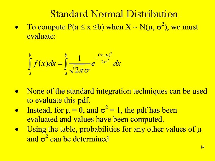 Standard Normal Distribution 14 