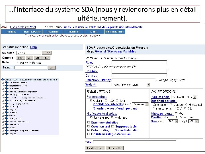 …l’interface du système SDA (nous y reviendrons plus en détail ultérieurement). 