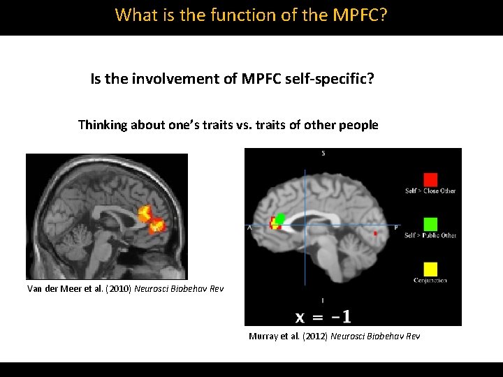 What is the function of the MPFC? Is the involvement of MPFC self-specific? Thinking