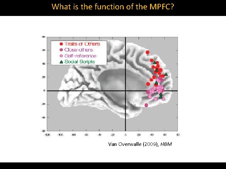What is the function of the MPFC? Van Overwalle (2009), HBM 