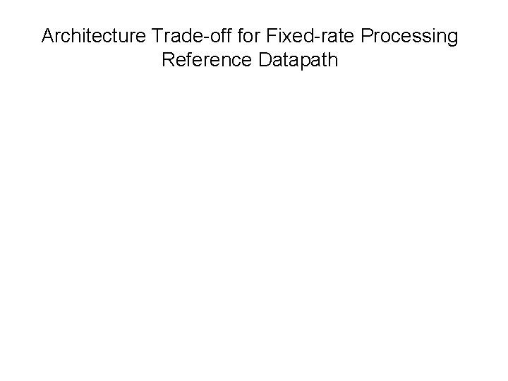 Architecture Trade-off for Fixed-rate Processing Reference Datapath 