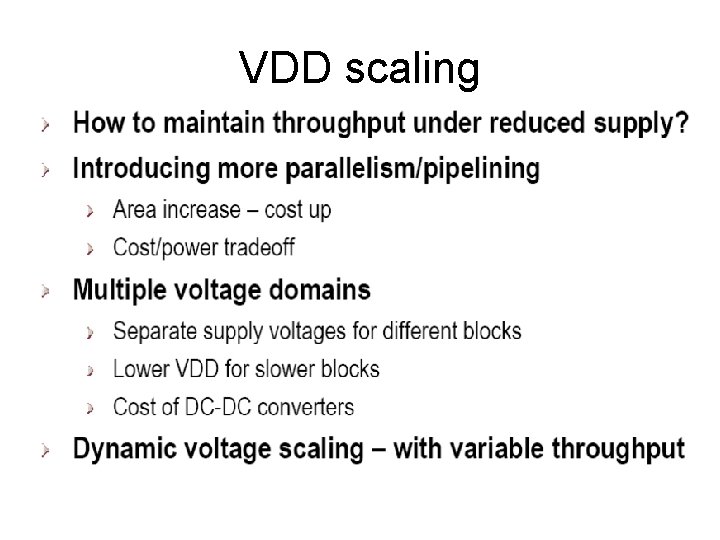 VDD scaling 