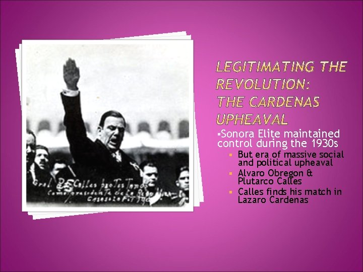 §Sonora Elite maintained control during the 1930 s But era of massive social and