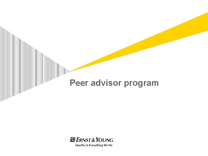 Peer advisor program 