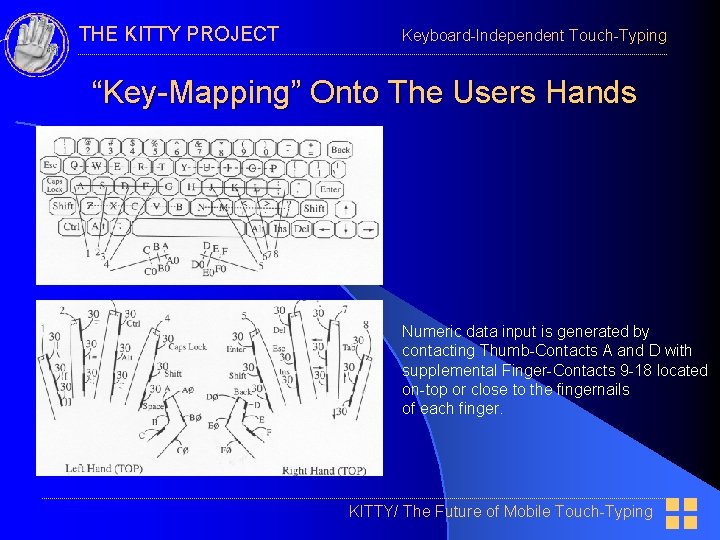 THE KITTY PROJECT Keyboard-Independent Touch-Typing “Key-Mapping” Onto The Users Hands Numeric data input is