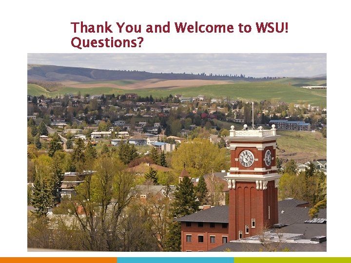 Thank You and Welcome to WSU! Questions? 