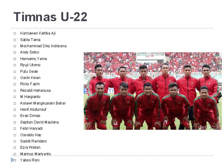 Timnas U-22 � Kurniawan Kartika Aji � Satria Tama � Mochammad Diky Indriyana �