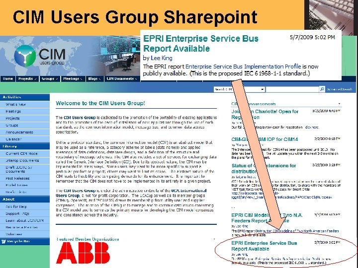 CIM Users Group Sharepoint 9 Proprietary and Confidential 