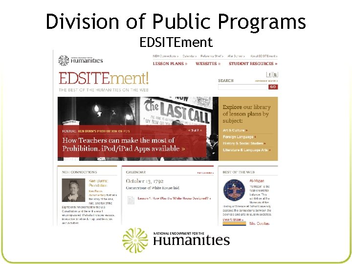 Division of Public Programs EDSITEment 