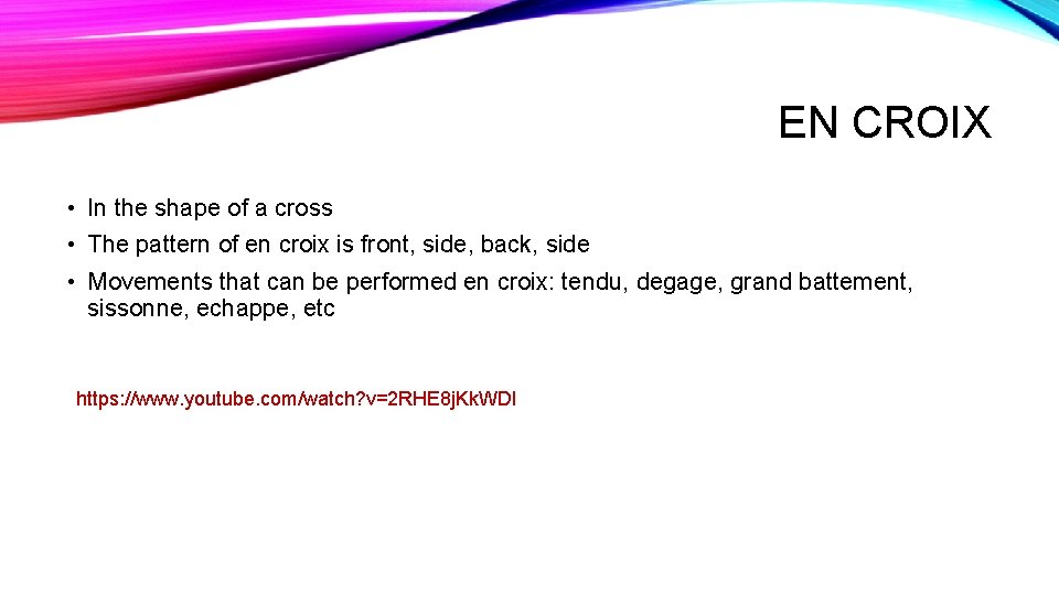 EN CROIX • In the shape of a cross • The pattern of en