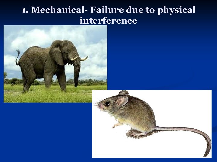 1. Mechanical- Failure due to physical interference 