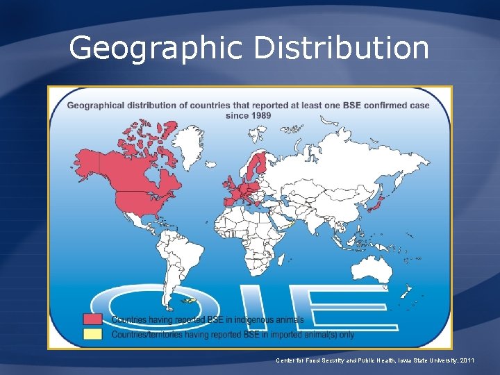 Geographic Distribution Center for Food Security and Public Health, Iowa State University, 2011 