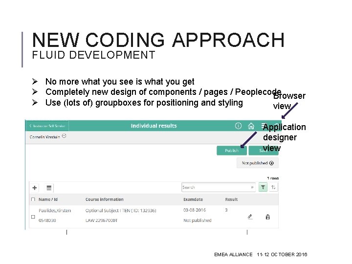 NEW CODING APPROACH FLUID DEVELOPMENT Ø No more what you see is what you