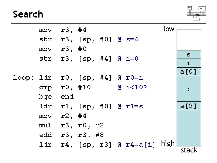 Search mov str r 3, #4 [sp, #0] @ s=4 #0 [sp, #4] @