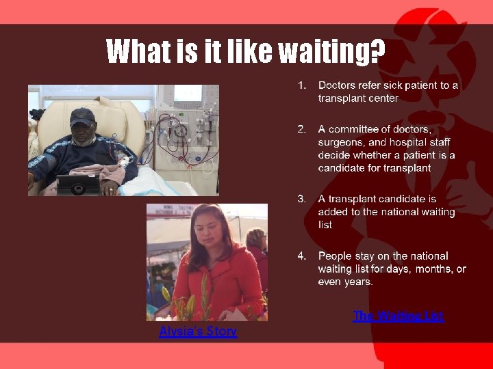 What is it like waiting? Alysia’s Story The Waiting List 