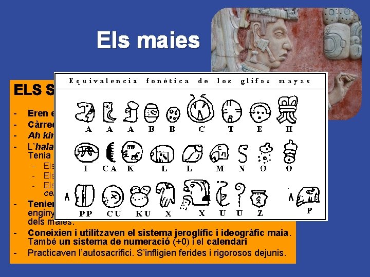 Els maies - Eren els guies espirituals. Càrrecs hereditaris i d’origen noble. Ah kin