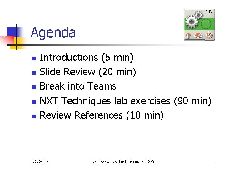 Agenda n n n Introductions (5 min) Slide Review (20 min) Break into Teams