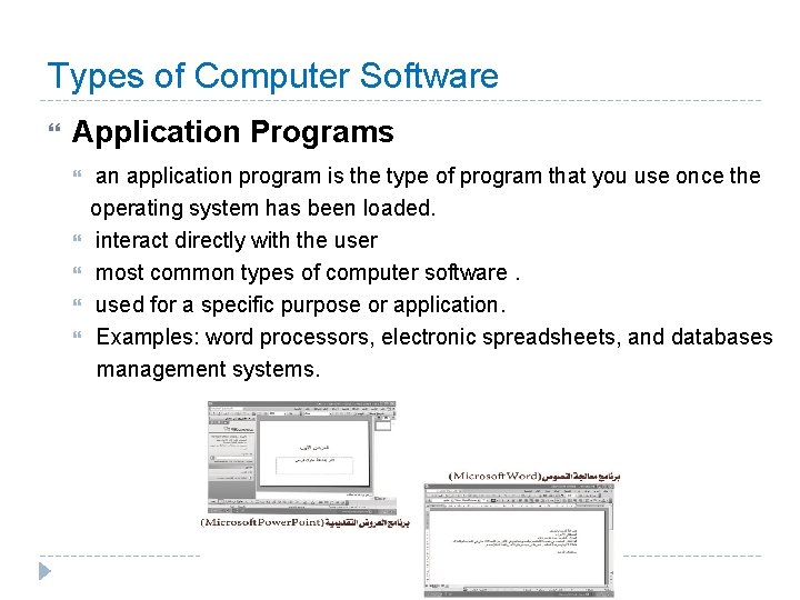 Types of Computer Software Application Programs an application program is the type of program