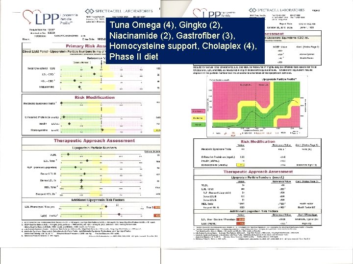 Tuna Omega (4), Gingko (2), Niacinamide (2), Gastrofiber (3), Homocysteine support, Cholaplex (4), Phase