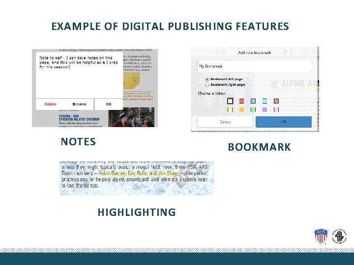 EXAMPLE OF DIGITAL PUBLISHING FEATURES NOTES BOOKMARK HIGHLIGHTING 