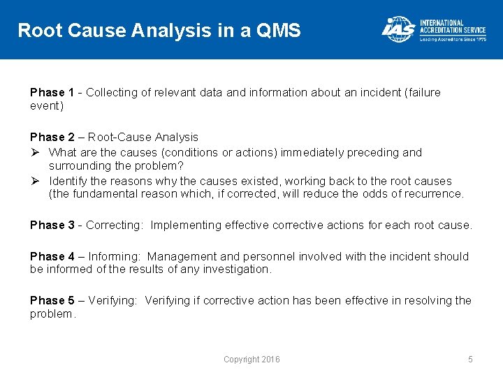 Root Cause Analysis in a QMS Phase 1 - Collecting of relevant data and