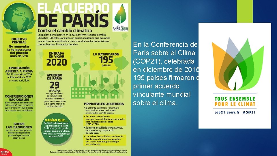 En la Conferencia de París sobre el Clima (COP 21), celebrada en diciembre de