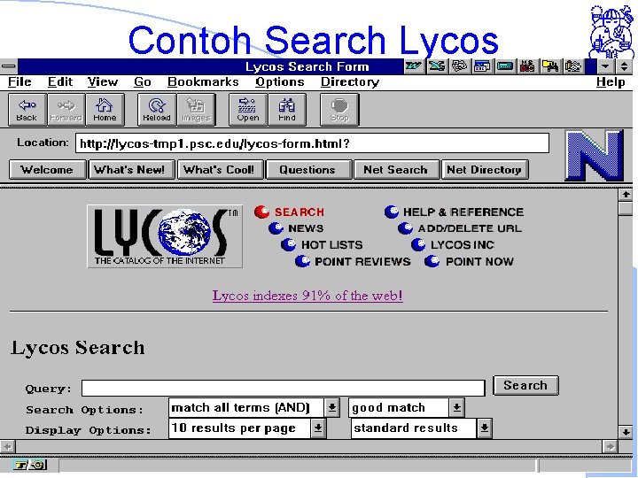 Contoh Search Lycos Computer Network Research Group - ITB 