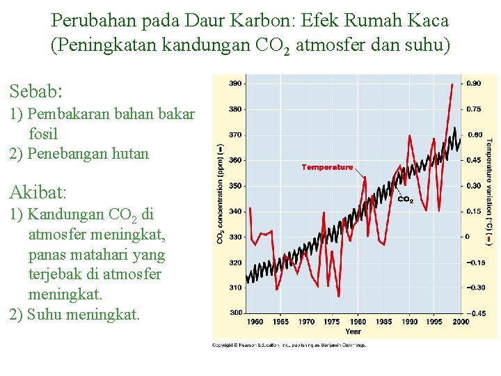 Perubahan pada Daur Karbon: Efek Rumah Kaca (Peningkatan kandungan CO 2 atmosfer dan suhu)