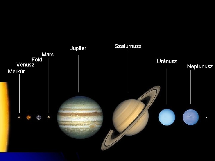 Jupiter Mars Föld Vénusz Merkúr Szaturnusz Uránusz Neptunusz 