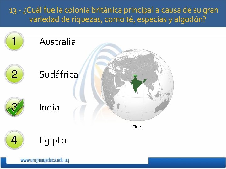 13 - ¿Cuál fue la colonia británica principal a causa de su gran variedad