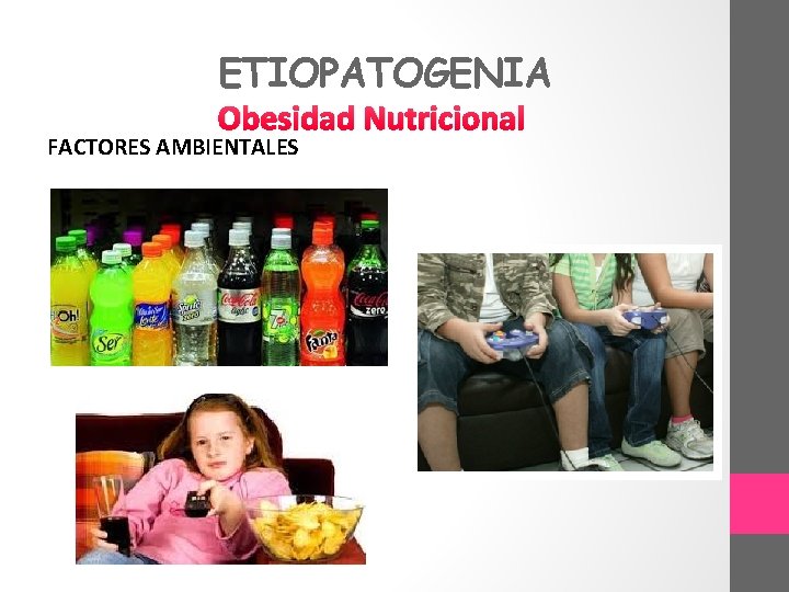 ETIOPATOGENIA Obesidad Nutricional FACTORES AMBIENTALES 