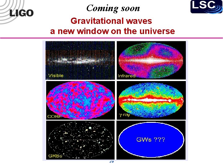 Coming soon Gravitational waves a new window on the universe 29 