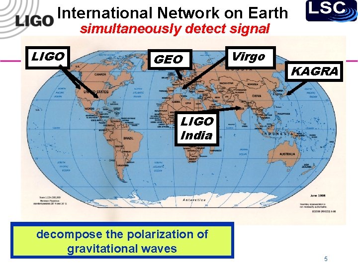 International Network on Earth simultaneously detect signal LIGO GEO Virgo KAGRA LIGO India detection