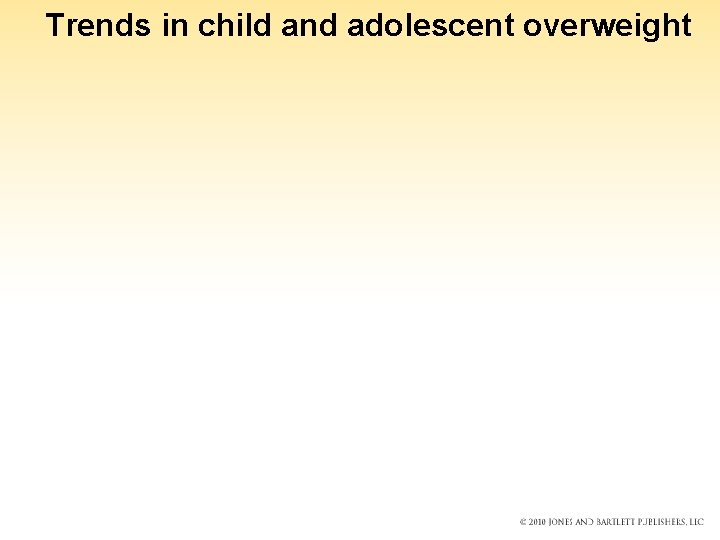 Trends in child and adolescent overweight 