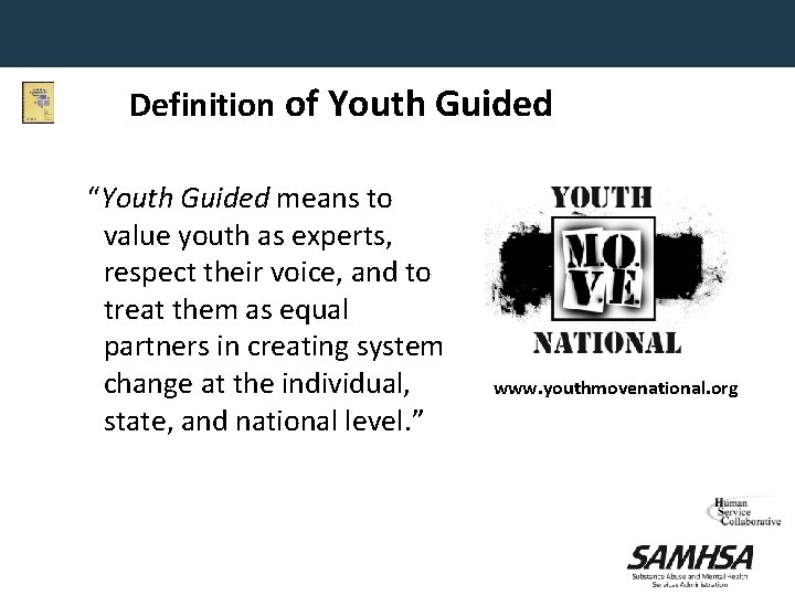 Definition of Youth Guided “Youth Guided means to value youth as experts, respect their