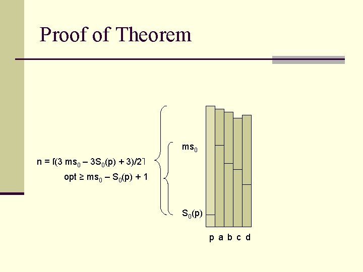 Proof of Theorem ms 0 n = ſ(3 ms 0 – 3 S 0(p)