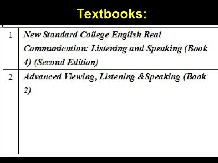Textbooks: 