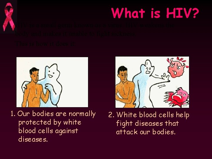 What is HIV? HIV is a small germ known as a virus. HIV weakens