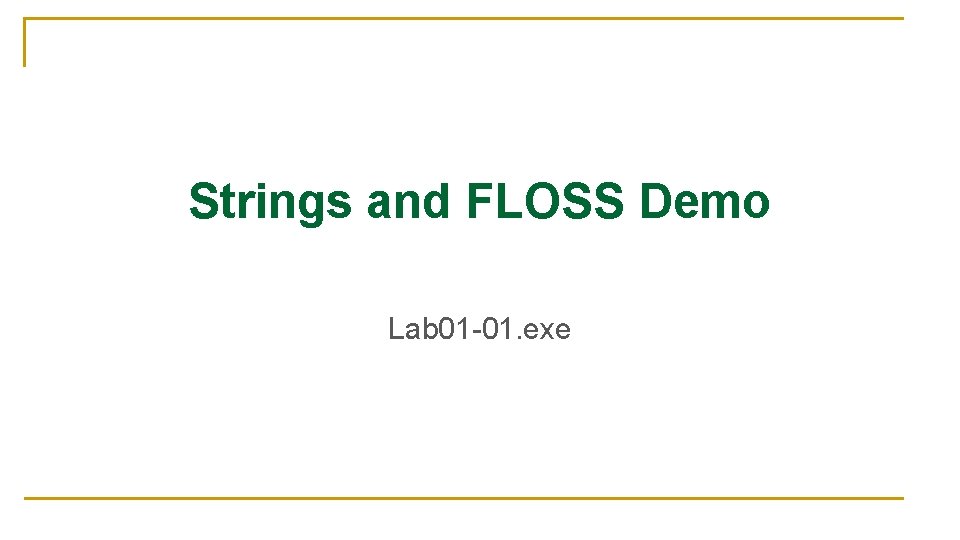 Strings and FLOSS Demo Lab 01 -01. exe 
