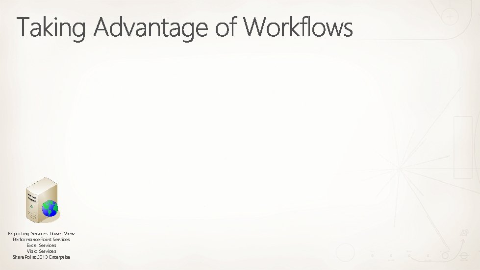 Reporting Services Power View Performance. Point Services Excel Services Visio Services Share. Point 2013