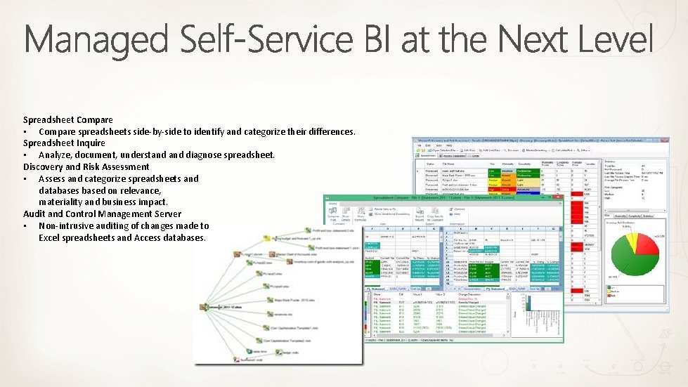 Spreadsheet Compare • Compare spreadsheets side-by-side to identify and categorize their differences. Spreadsheet Inquire
