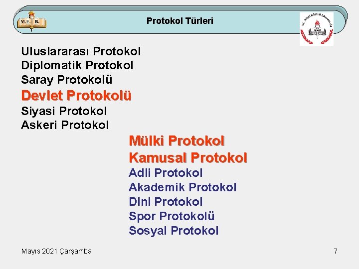 Protokol Türleri Uluslararası Protokol Diplomatik Protokol Saray Protokolü Devlet Protokolü Siyasi Protokol Askeri Protokol
