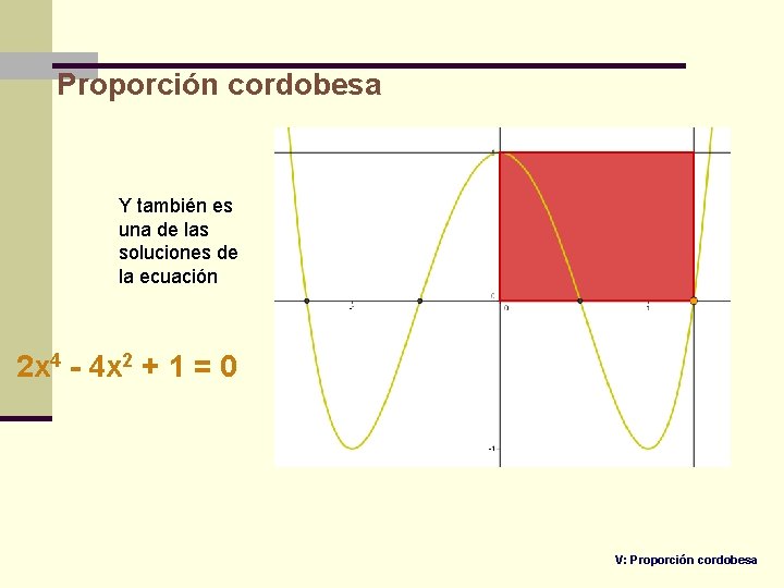 Proporción cordobesa Y también es una de las soluciones de la ecuación 2 x