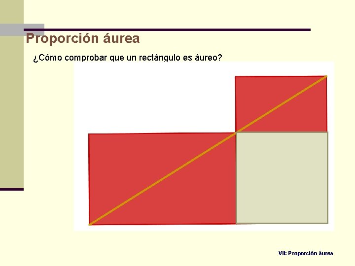 Proporción áurea ¿Cómo comprobar que un rectángulo es áureo? VII: Proporción áurea 