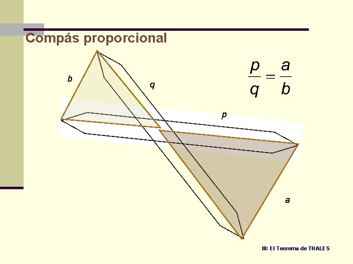 Compás proporcional b q p a III: El Teorema de THALES 